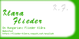 klara flieder business card